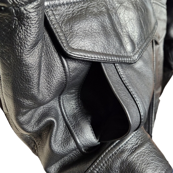Gibson & Barnes Black Leather Airline Skyliner Bomber Jacket Men's Size 40 Tall - Picture 5 of 13